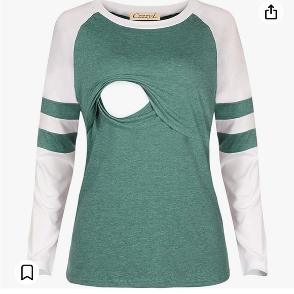 Nursing Shirt; Raglan Sleeve (long sleeve) - Picture 2 of 5